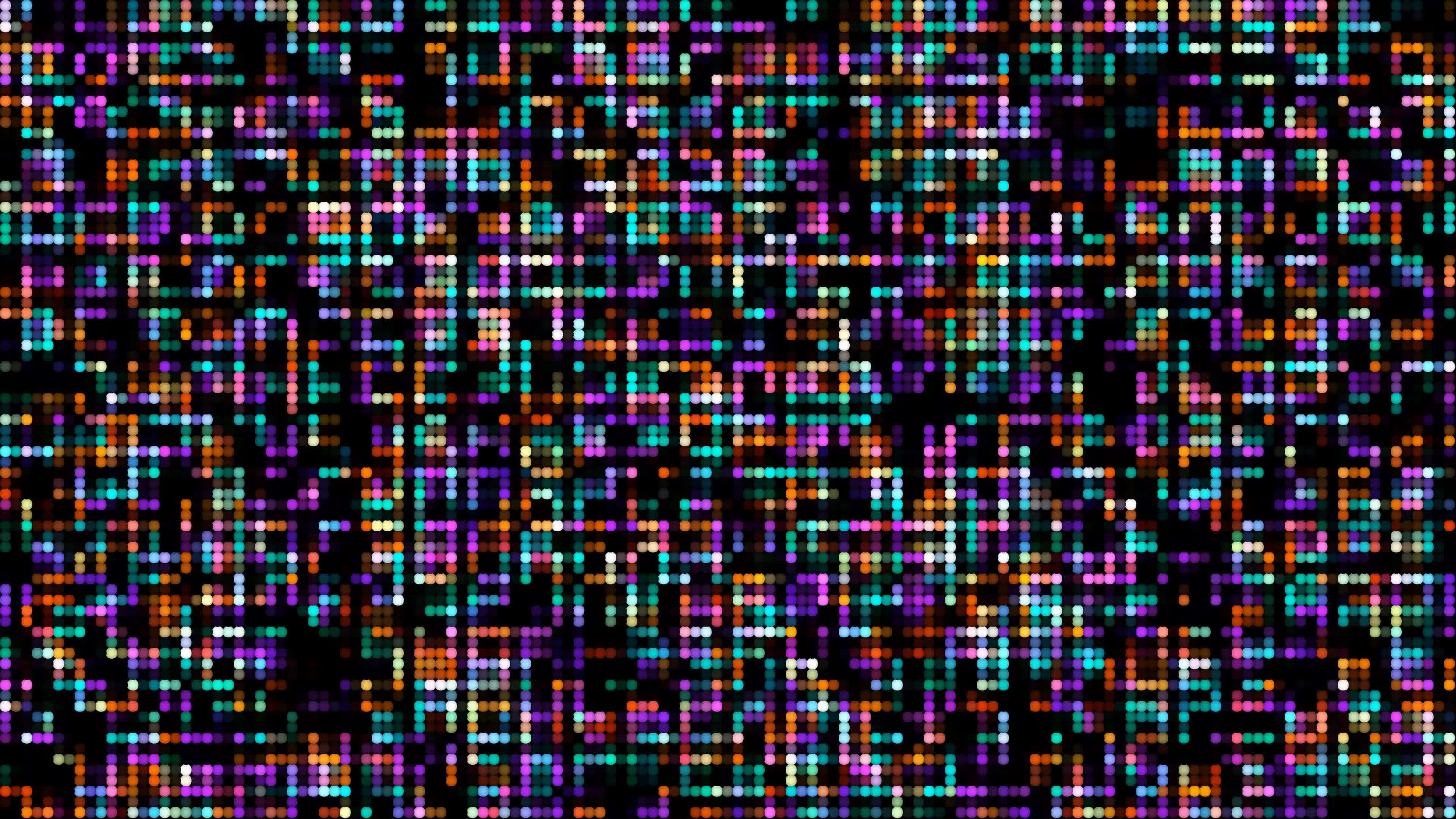 Glitch Effect, neon hues, pixelated dots, 4K Desktop Wallpaper
