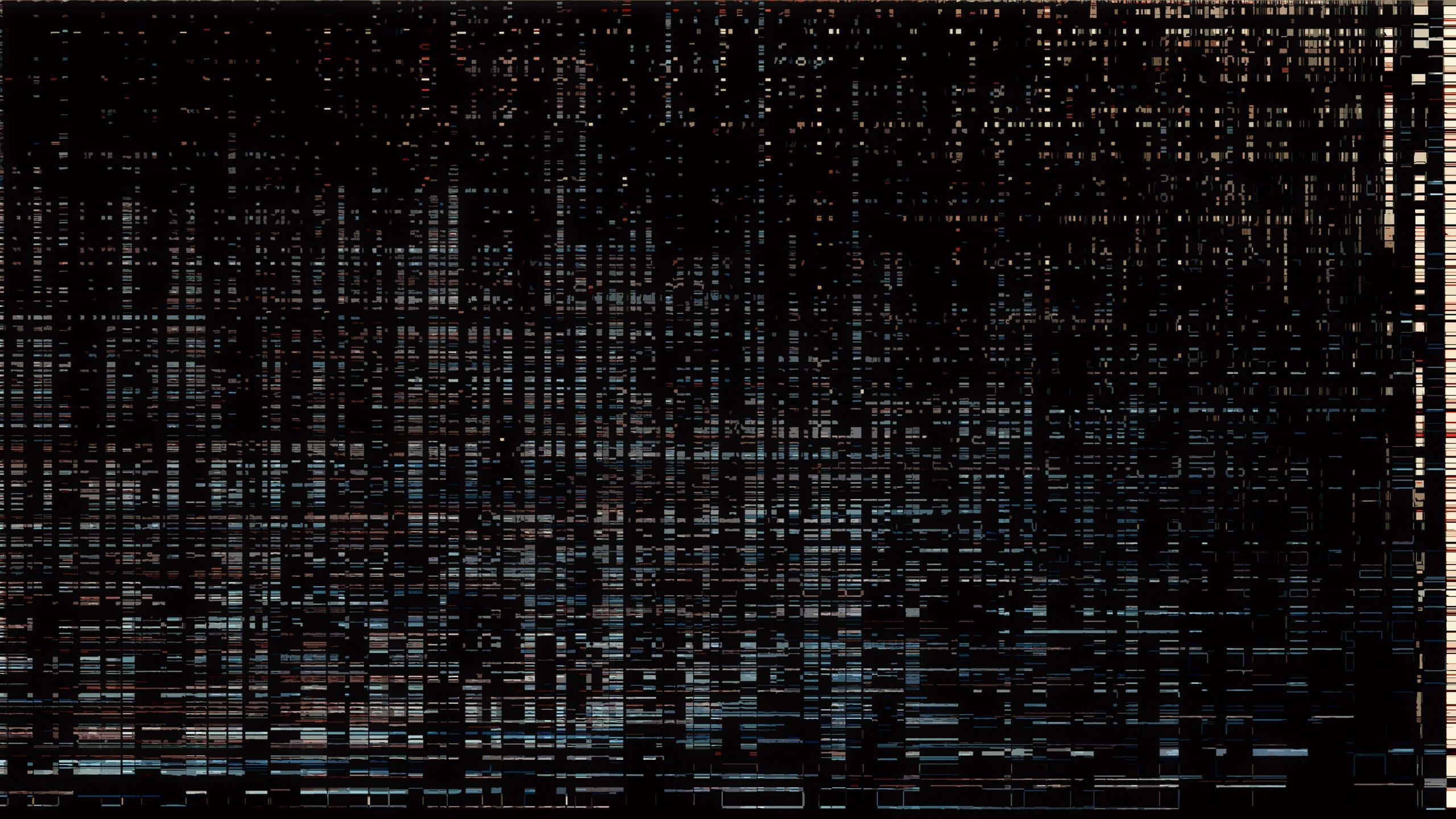 Black Screen Glitch, digital glitch art, cascading corrupted pixels, 2K Desktop Wallpaper