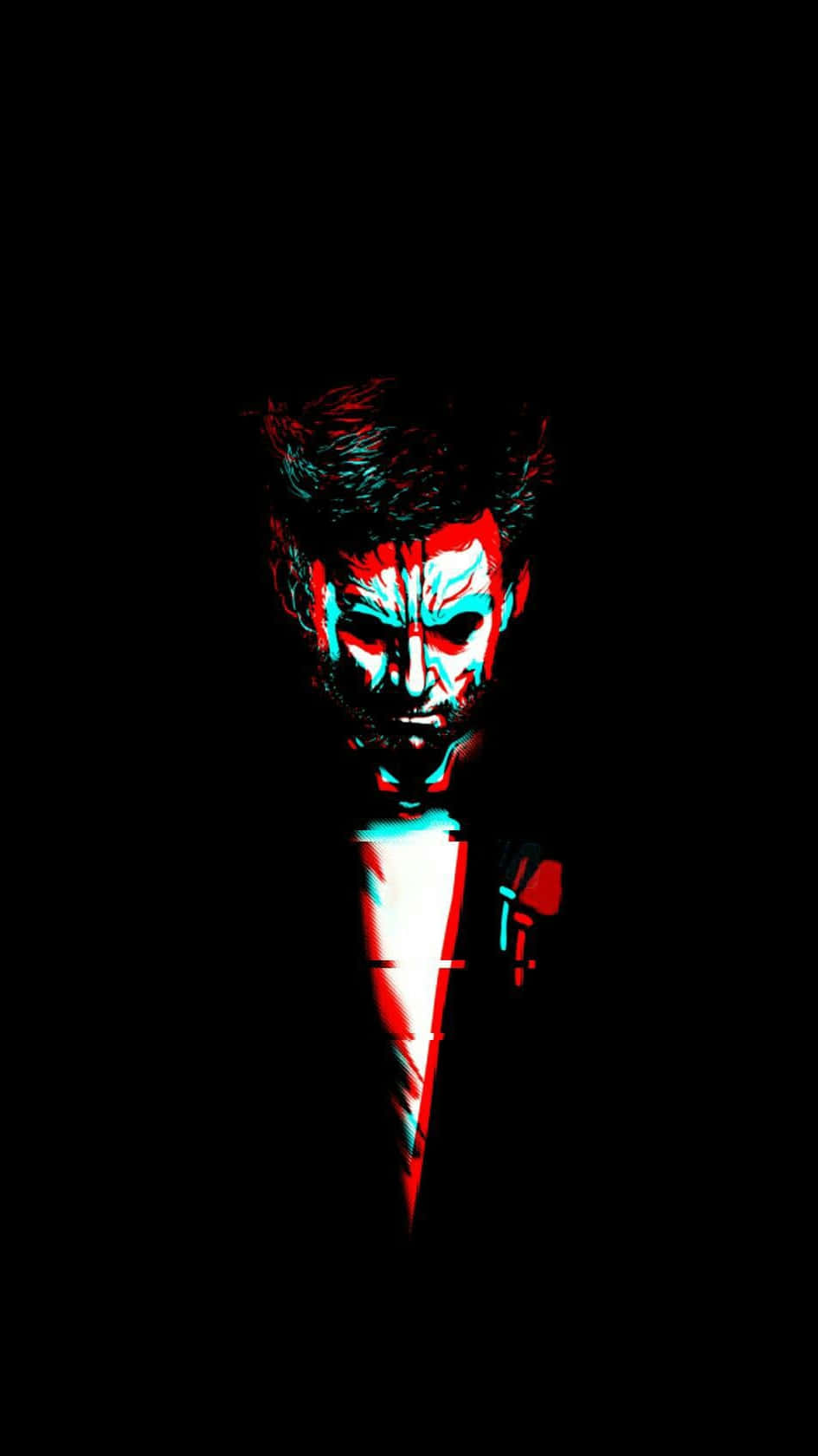 glitchy portrait, man in a suit, red and cyan chromatic aberration, HD Phone Wallpaper