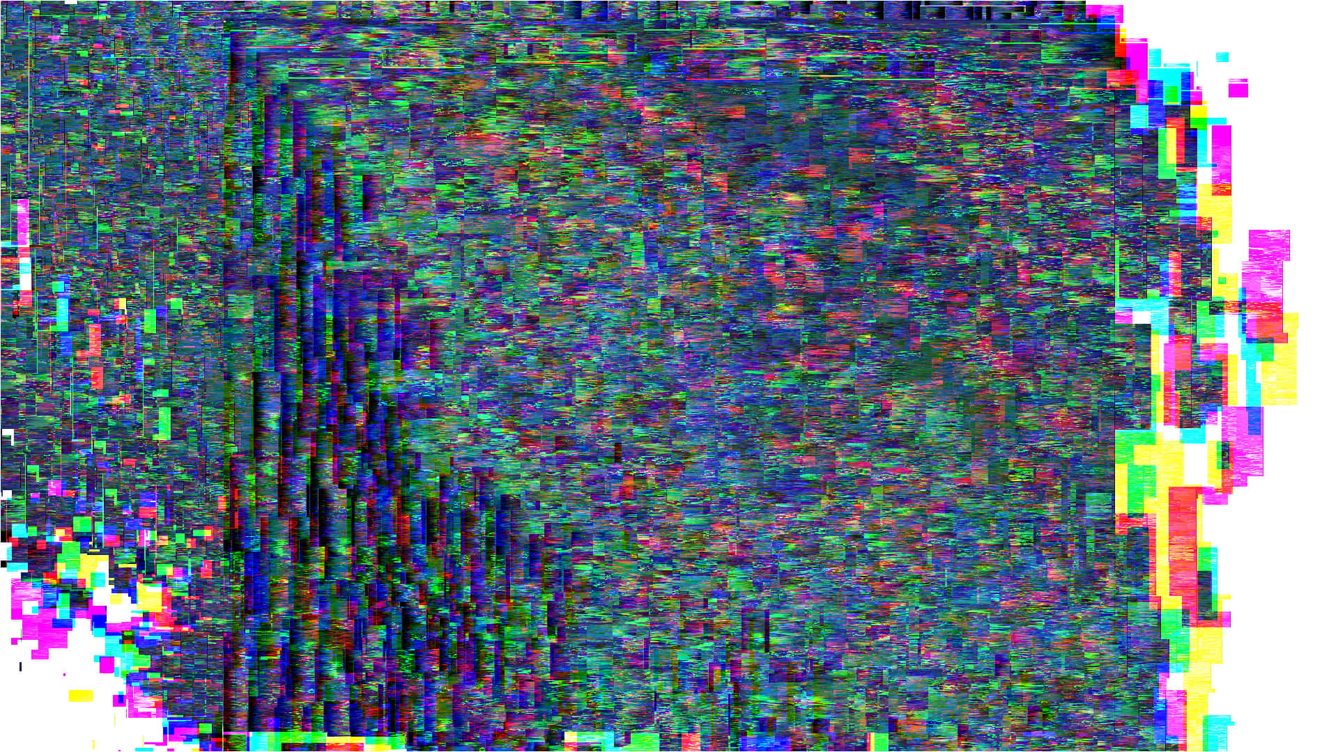 Glitch Effect, fragmented pixels, distorted colors, Full HD Desktop Wallpaper