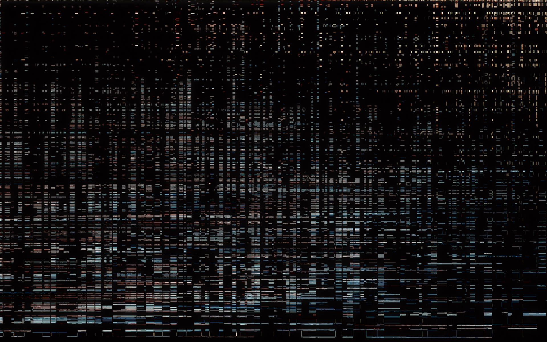Glitch, dark blue, orange, Full HD Desktop Wallpaper