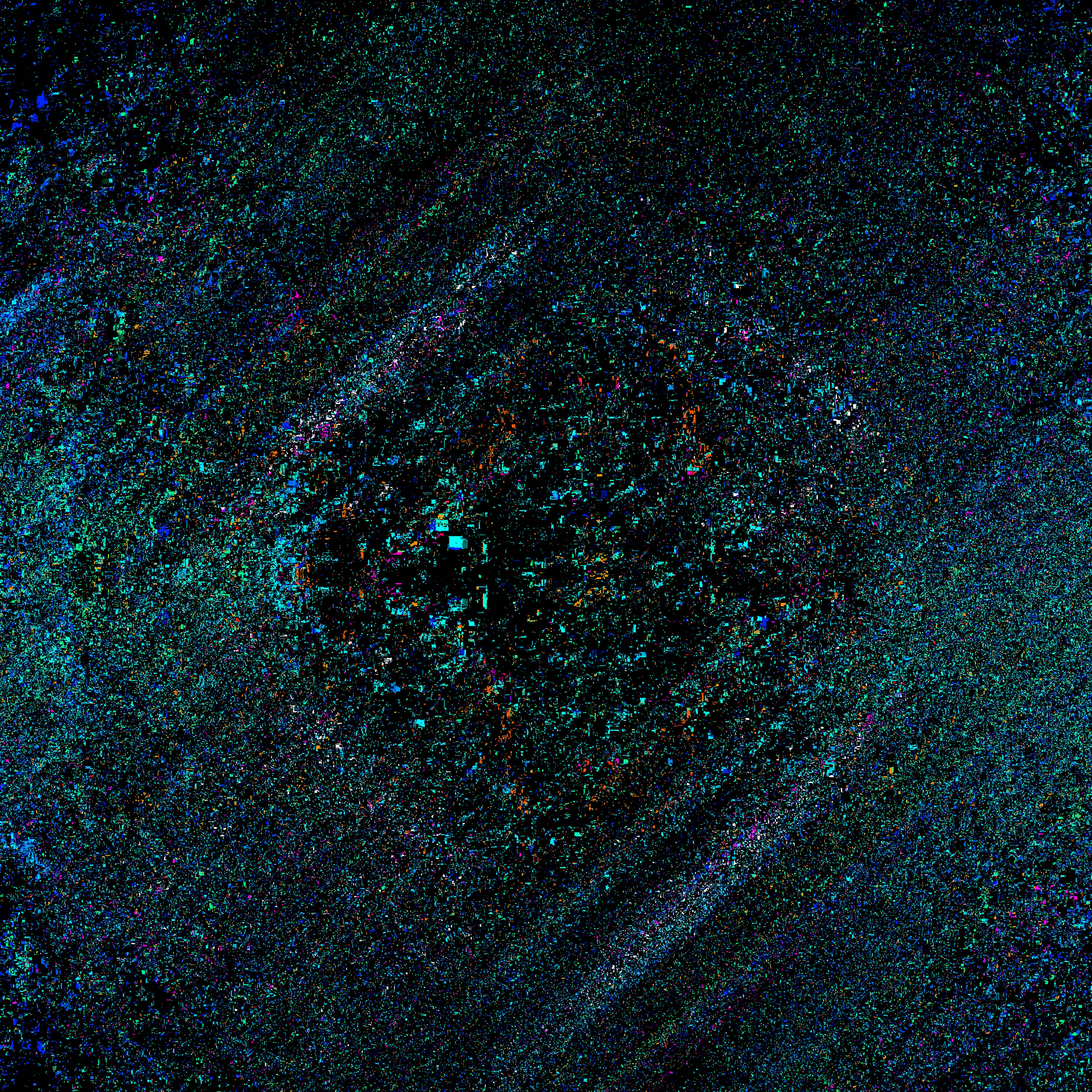 Glitch, diamond pattern, teal, 2K Desktop Wallpaper