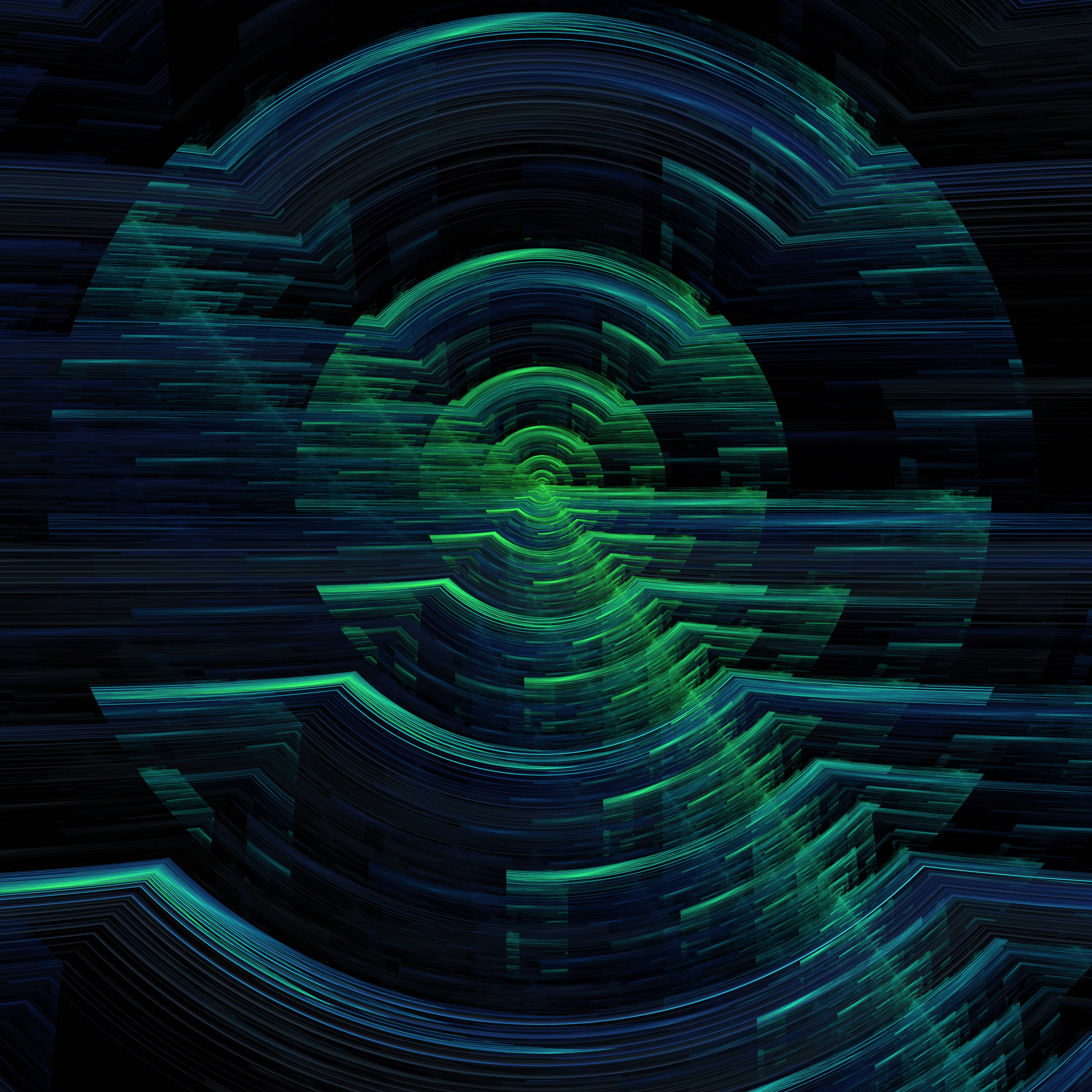 Glitch, circle, hologram, 5K Desktop Wallpaper