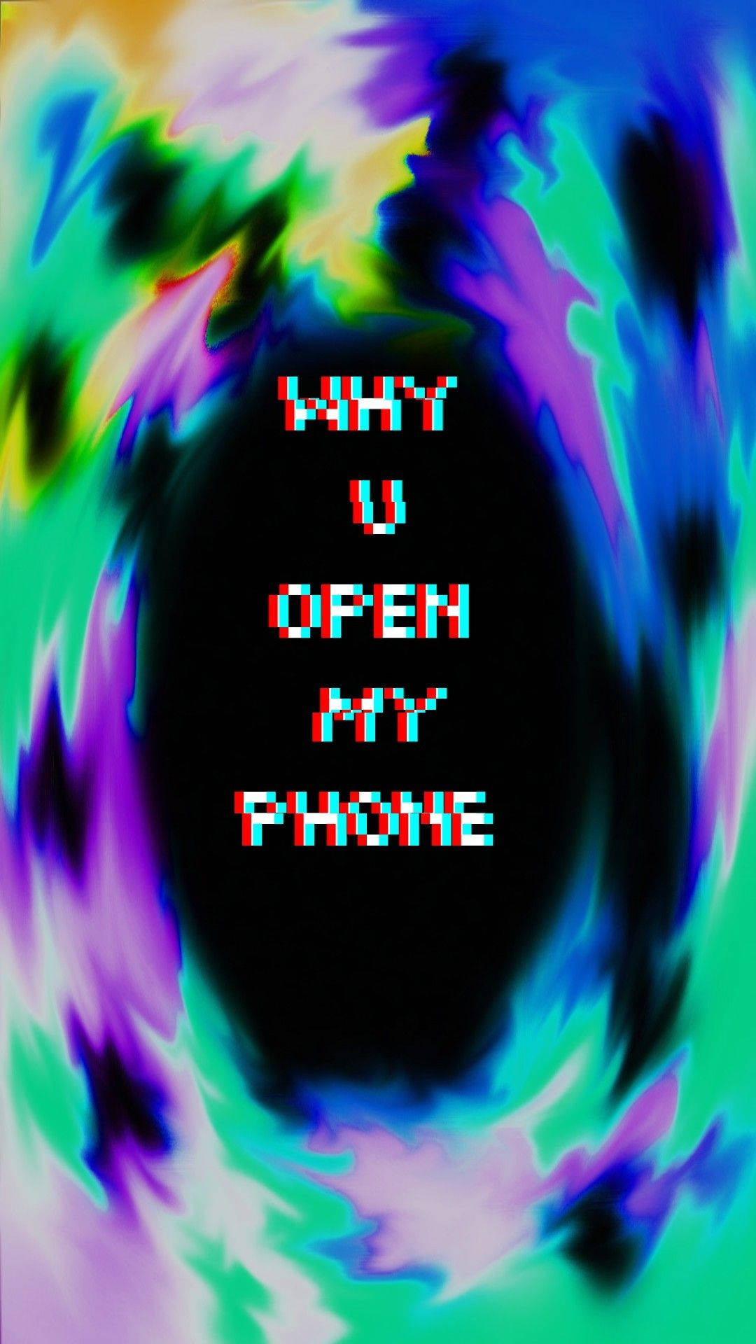 glitch, neon colors, psychedelic swirls, Full HD Phone Wallpaper