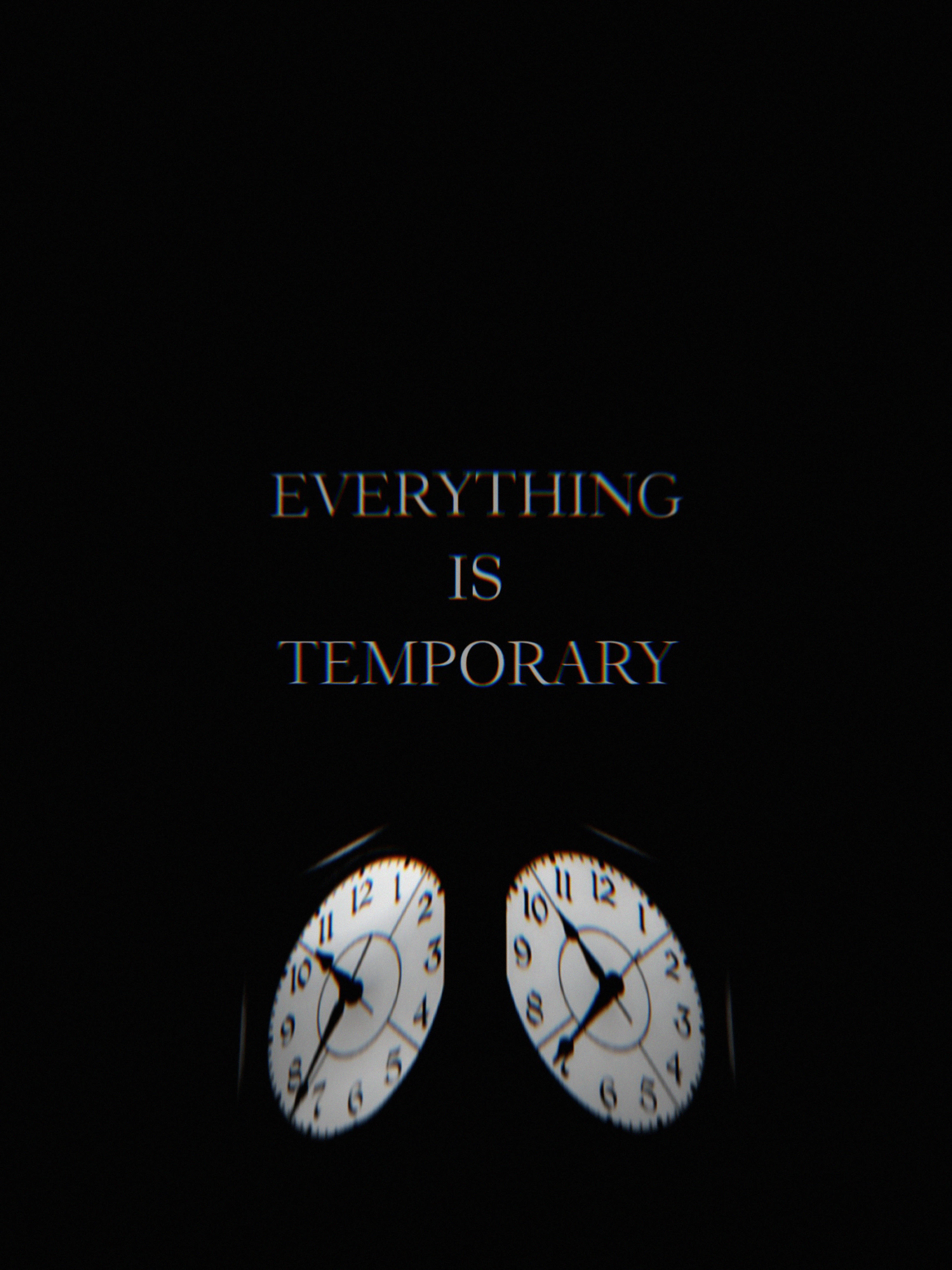 everything is temporary, glitch, analog clocks, 4K Phone Wallpaper