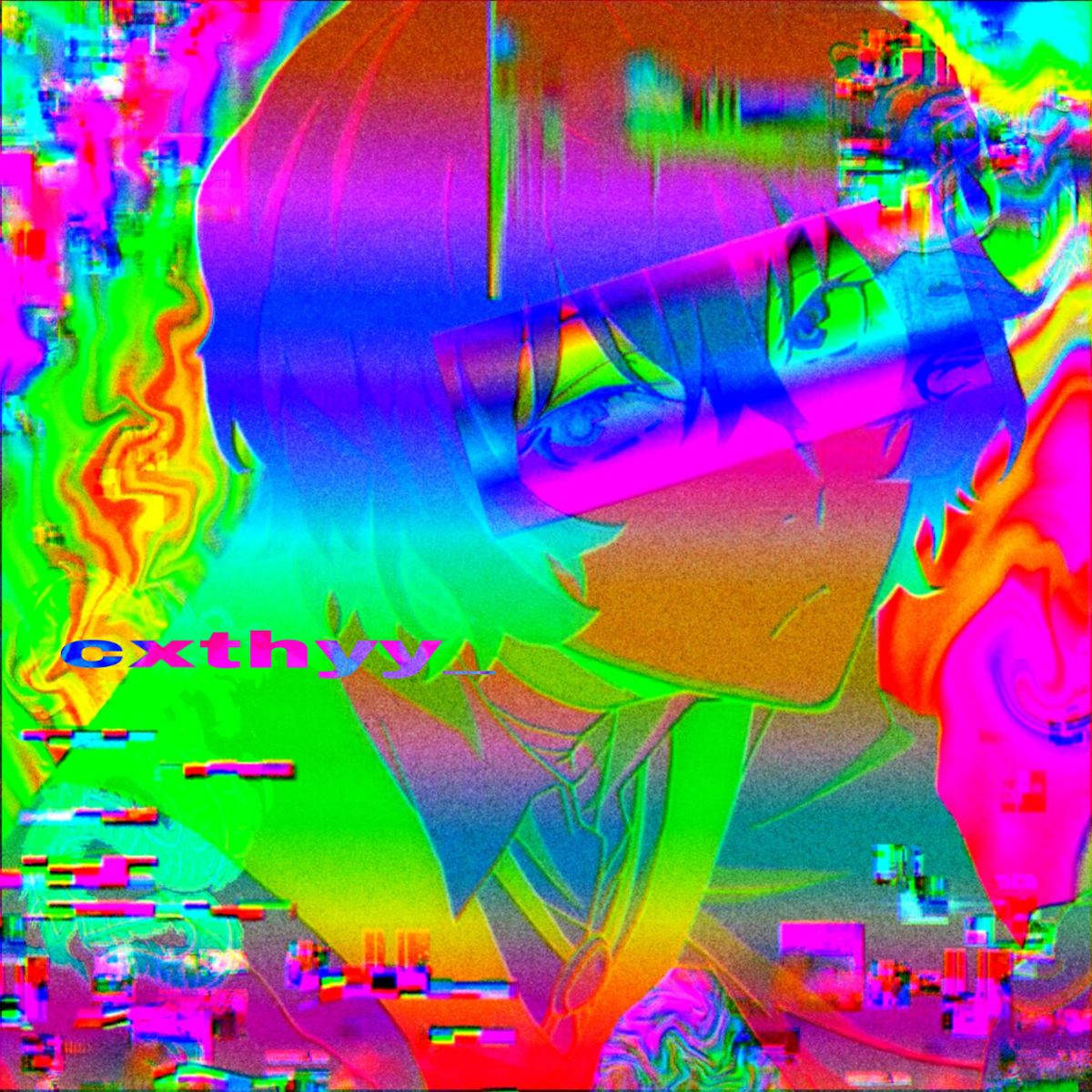 Glitchcore, rainbow, neon colors, SD Desktop Wallpaper