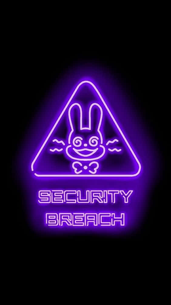 Glitchtrap, purple neon sign, cartoon rabbit, SD Phone Wallpaper
