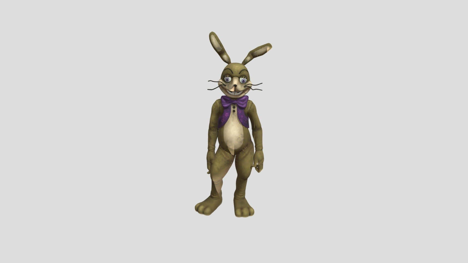 Glitchtrap, purple bowtie, anthropomorphic rabbit, Full HD Desktop Wallpaper