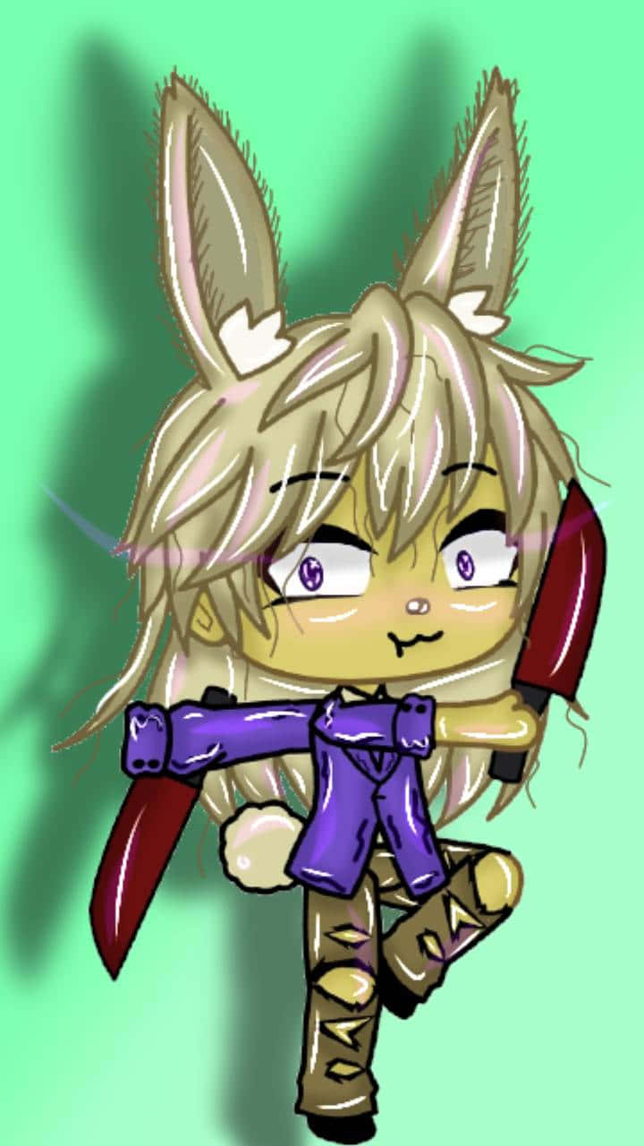 Glitchtrap, chibi-style, anthropomorphic rabbit, HD Phone Wallpaper