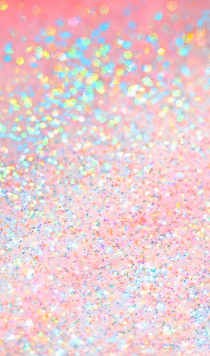 glitter aesthetic tumblr, pink background, shimmering multicolored glitter particles, SD Phone Wallpaper