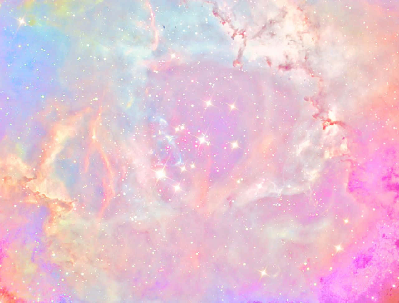 pastel galaxy, swirling clouds, pink blue, HD Desktop Wallpaper