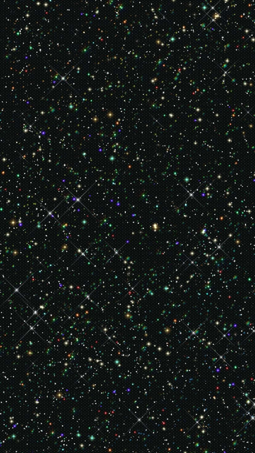 glitter aesthetic tumblr, colorful stars, deep black cosmic backdrop, HD Phone Wallpaper