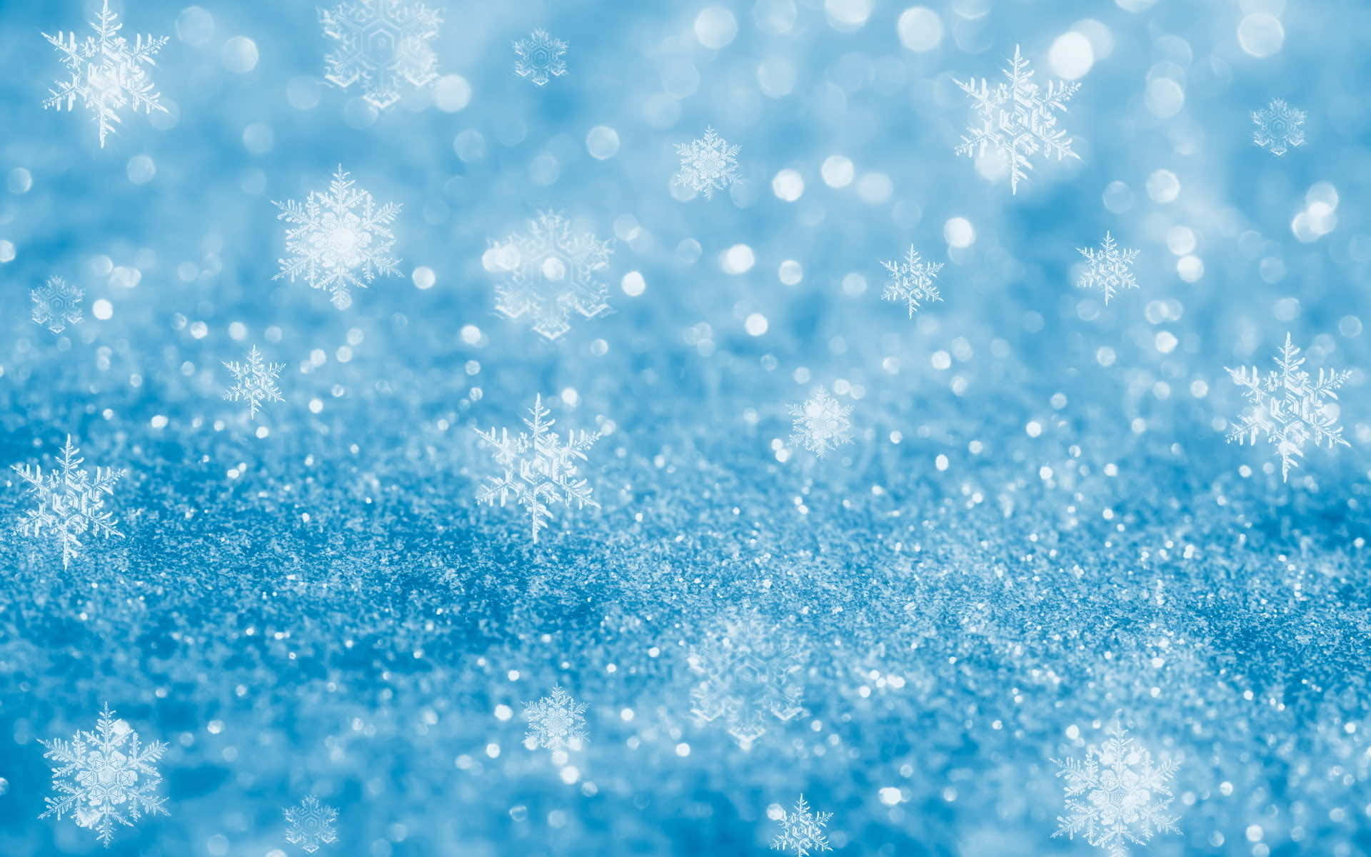shimmering blue, delicate white snowflakes, sparkling glittery texture, Full HD Desktop Wallpaper