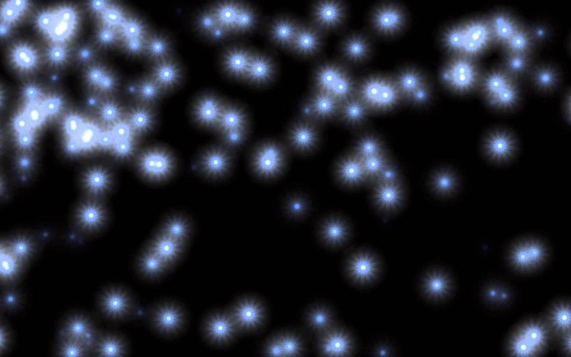 black glitter, glowing blue starburst lights, deep black background, Full HD Desktop Wallpaper
