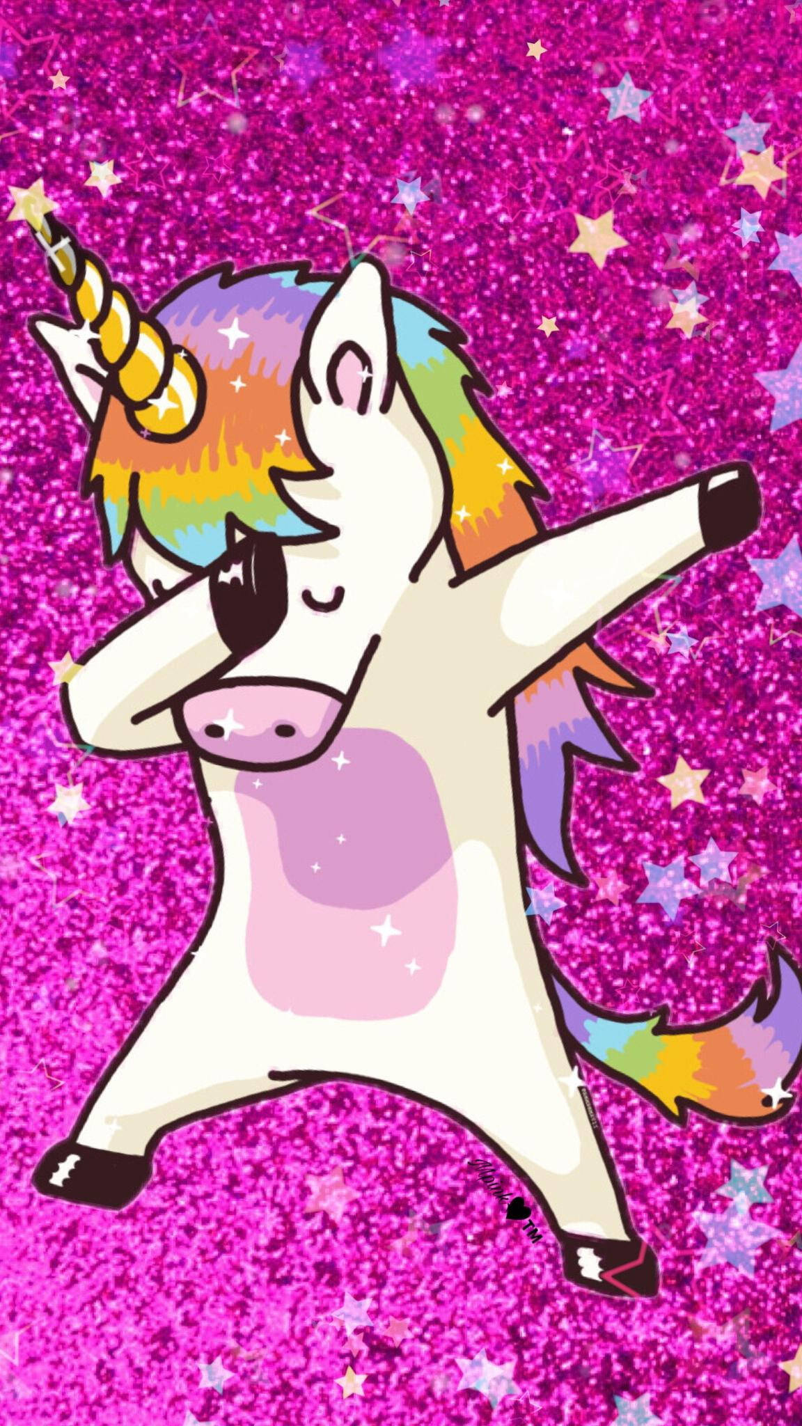 cartoon unicorn, rainbow mane, rainbow horn, Full HD Phone Wallpaper