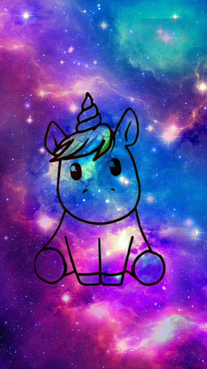 Adorable Glitter And Unicorns, cartoon unicorn, rainbow mane, HD Phone Wallpaper