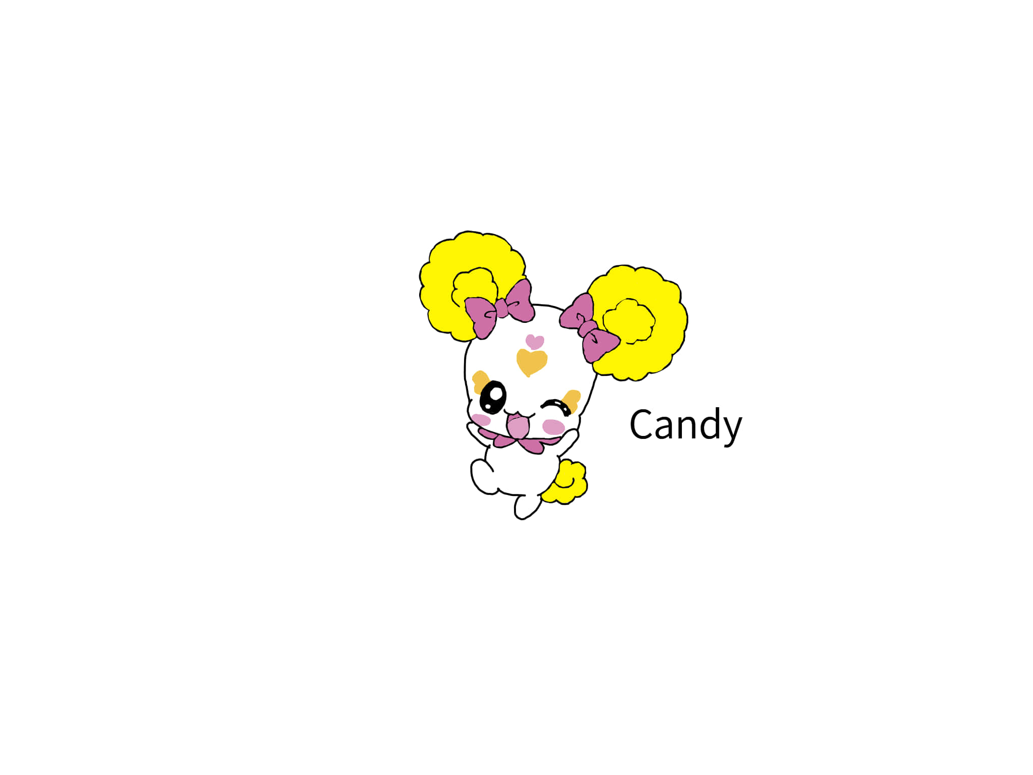 Glitter Force, white cartoon character, yellow pigtails, Full HD Desktop Wallpaper