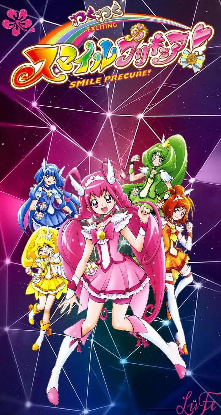 Glitter Force, cosmic grid, anime girls, HD Phone Wallpaper