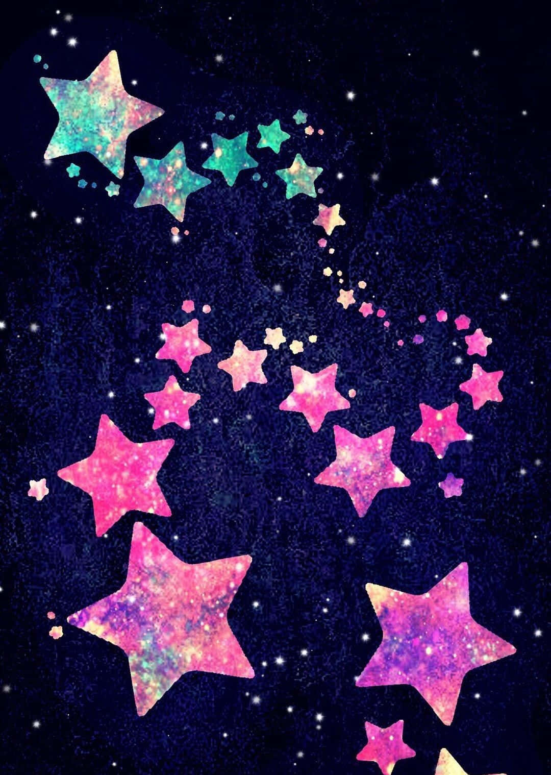 Glitter Galaxy, pink, teal, HD Phone Wallpaper