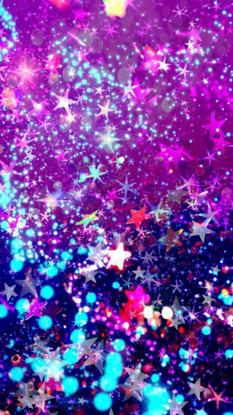 Glitter Galaxy, electric purple blue, pink, HD Phone Wallpaper