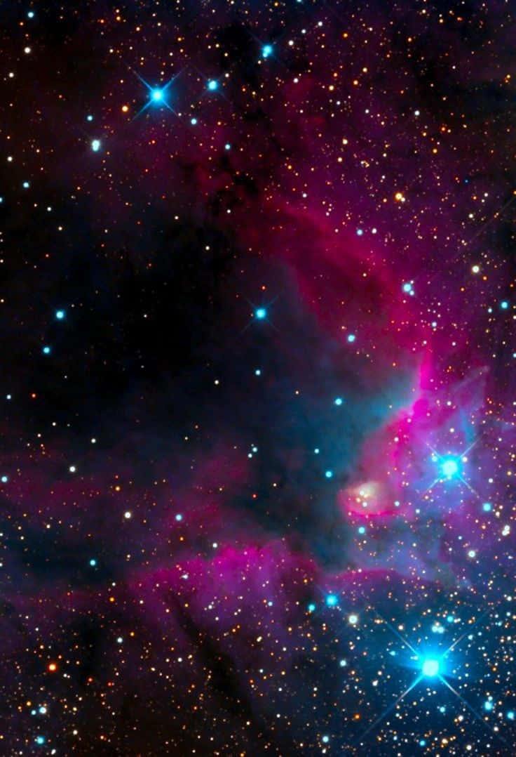 Glitter Galaxy, cosmic nebula, magenta, SD Phone Wallpaper