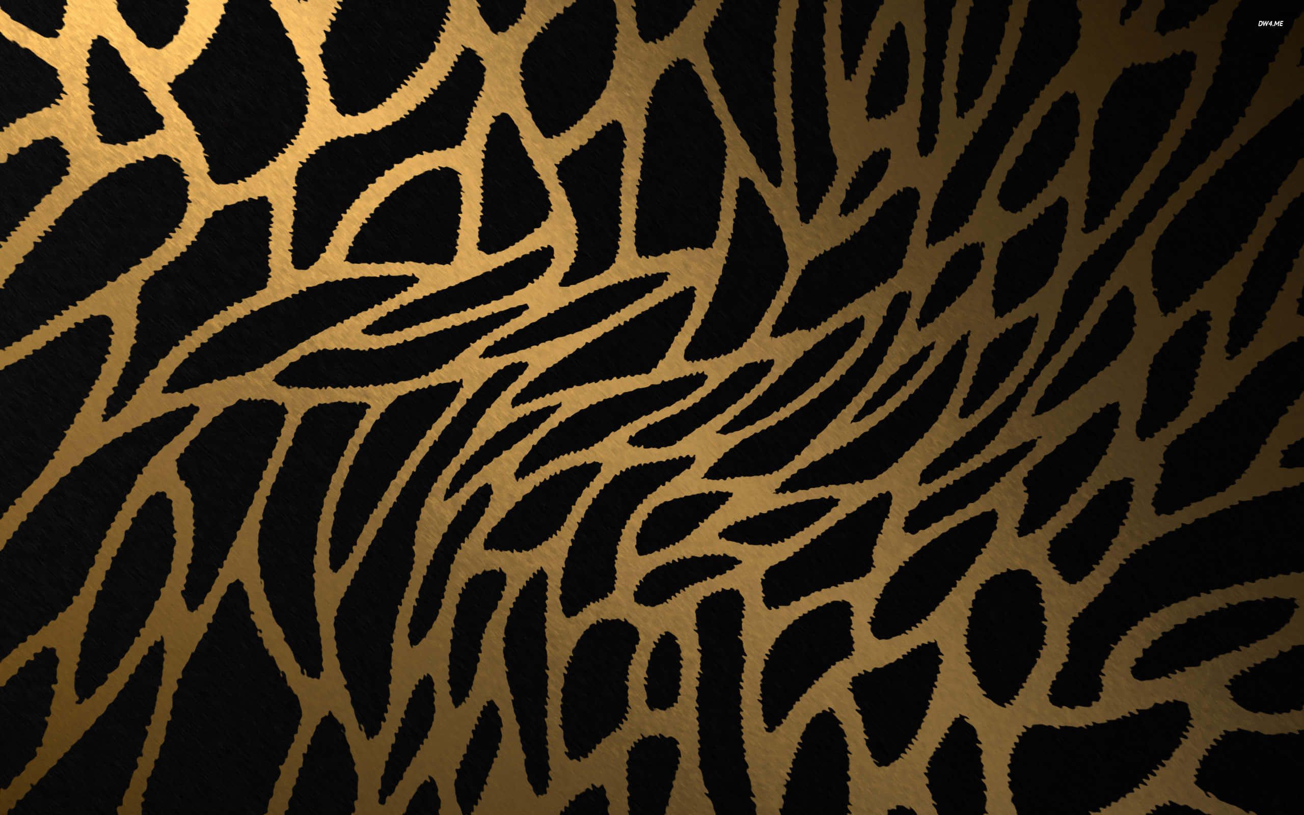 Glitter Leopard, golden leopard print, deep black background, 2K Desktop Wallpaper