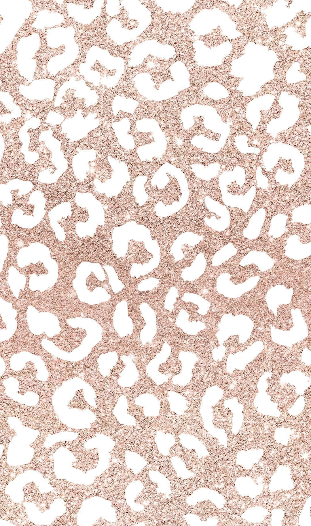 glitter leopard, rose gold glitter, white leopard spots, HD Phone Wallpaper