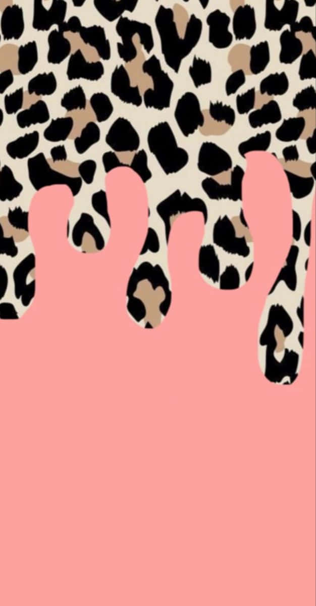 glitter leopard, leopard print, pink background, SD Phone Wallpaper