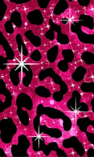 glitter leopard, pink glitter, black spots, SD Phone Wallpaper