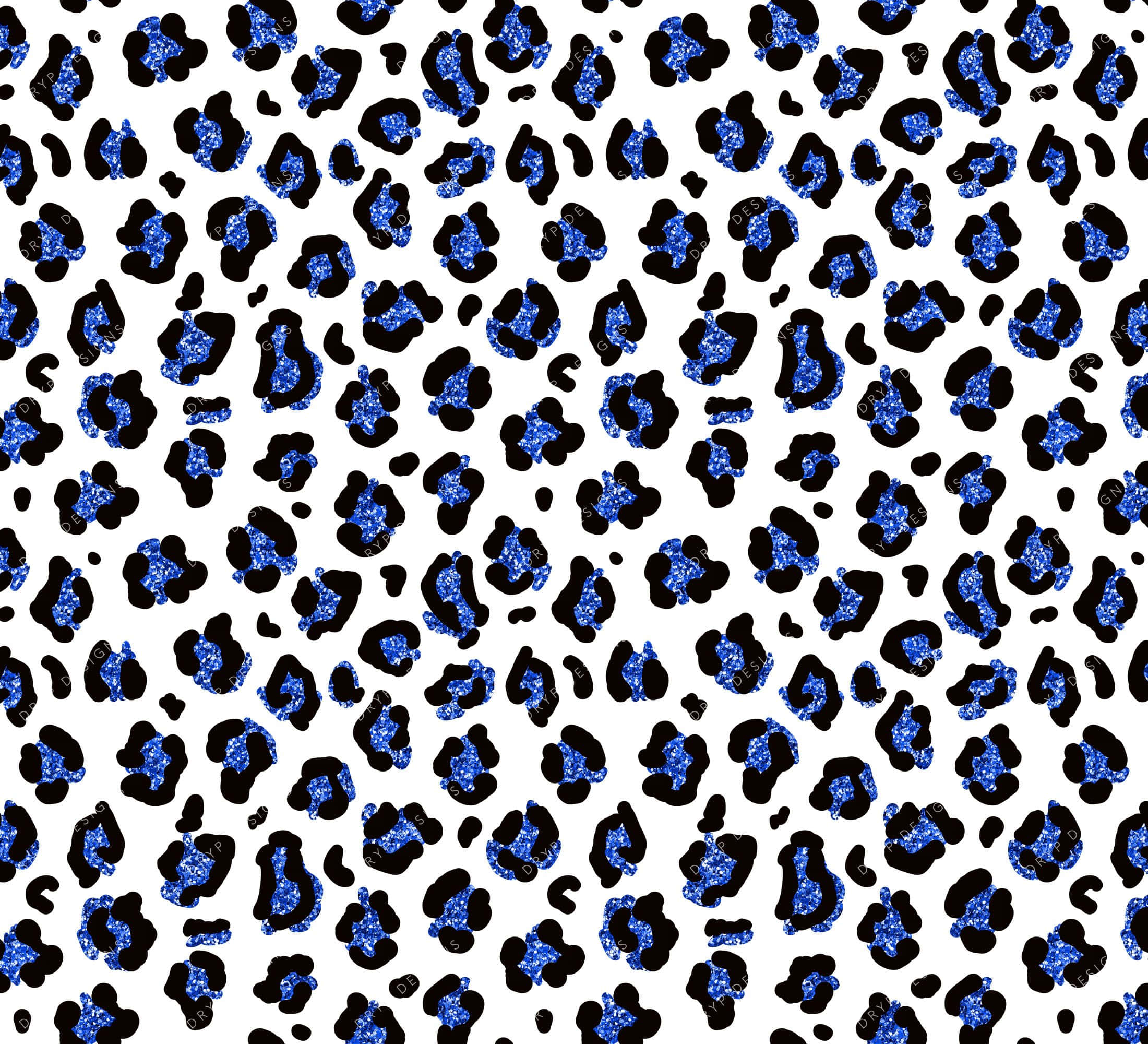 Glitter Leopard, black leopard spots, sparkling blue glitter, Full HD Desktop Wallpaper