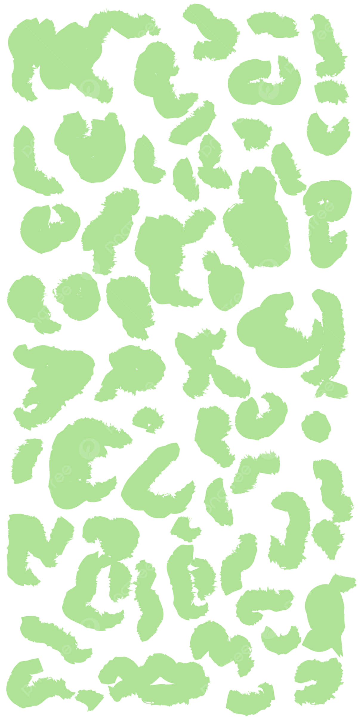 Glitter Leopard, soft green brushstroke shapes, white background, Full HD Phone Wallpaper