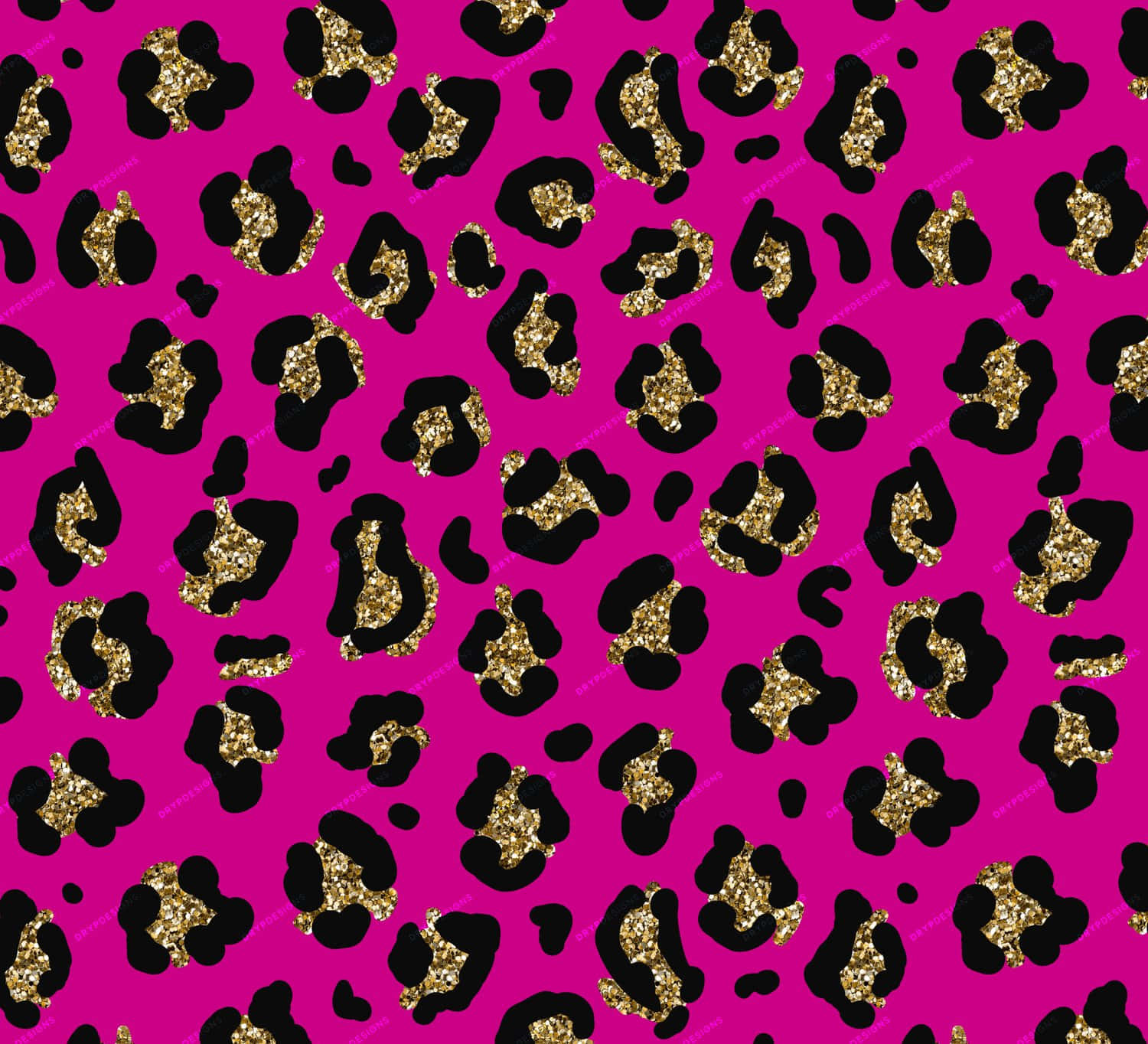 Glitter Leopard, pink background, black leopard spots, HD Desktop Wallpaper