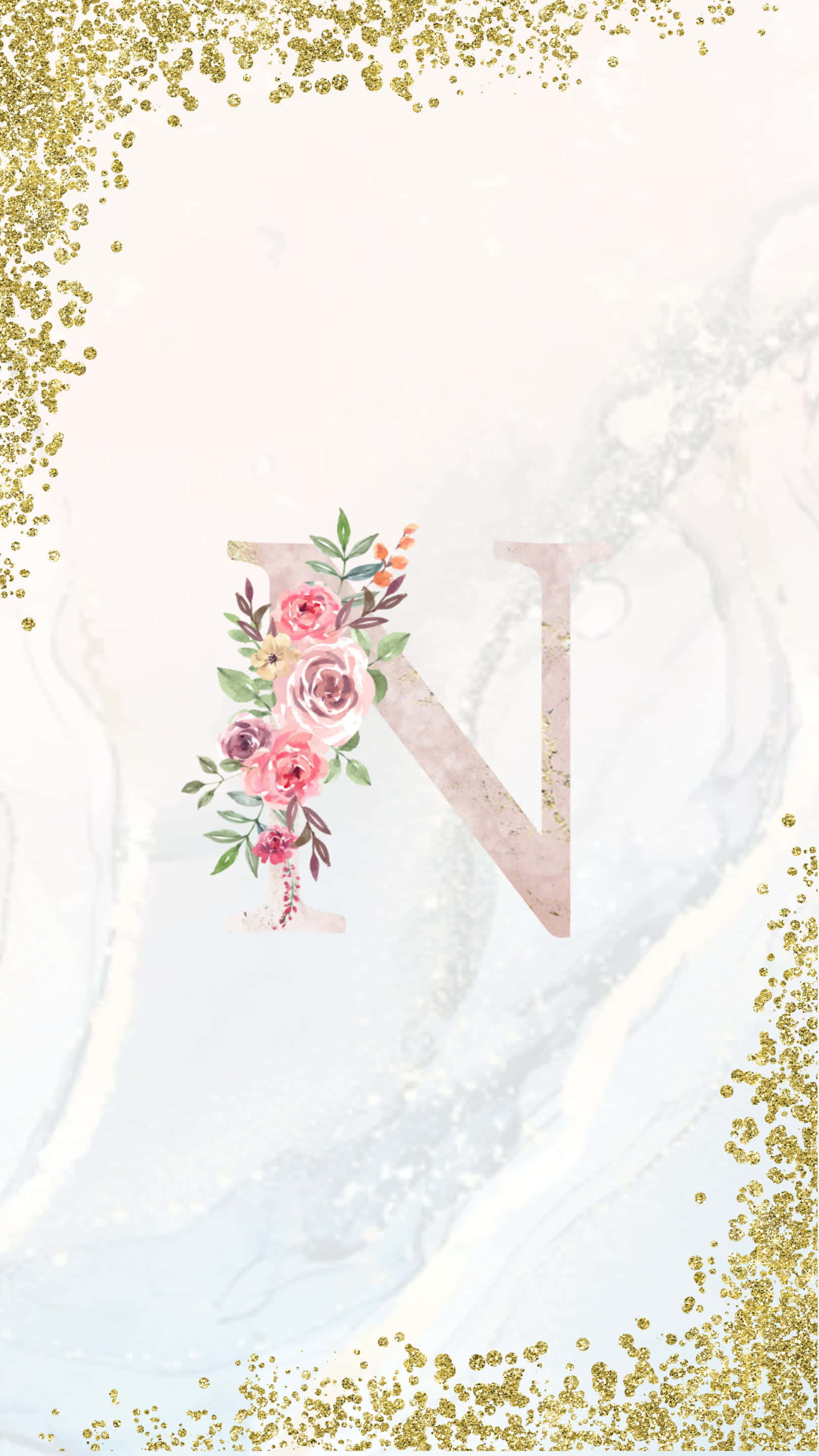 Glitter Marble, pink roses, greenery, 2K Phone Wallpaper