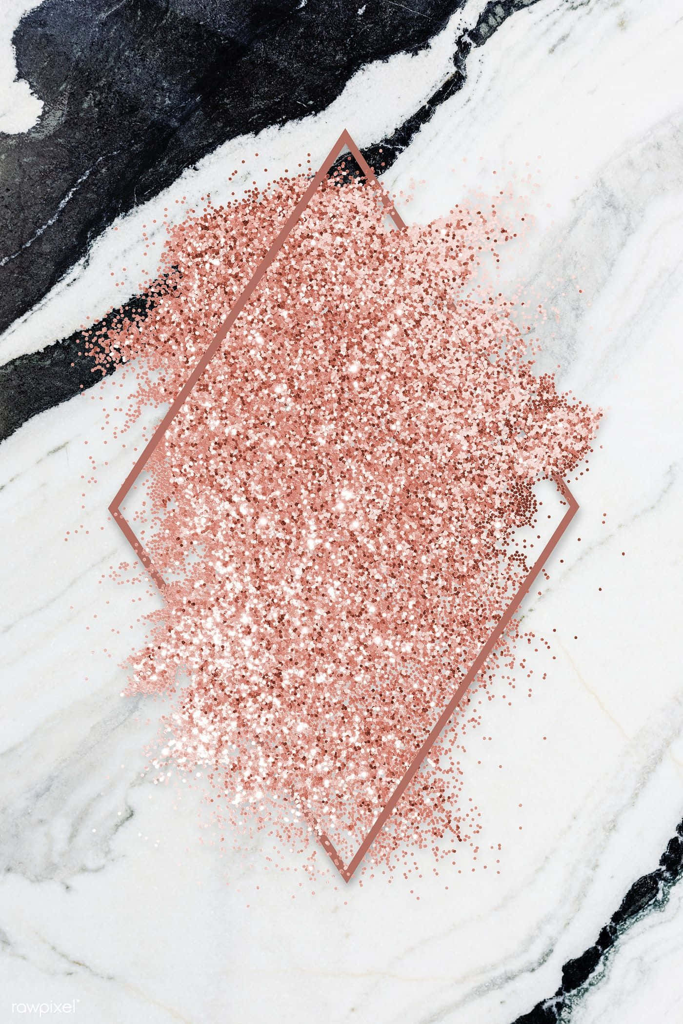 Glitter Marble, rose gold, black and white marble, Full HD Phone Wallpaper