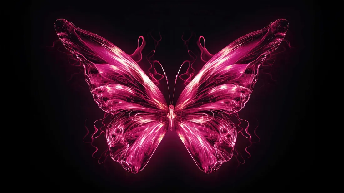 Glitter Pink Butterfly