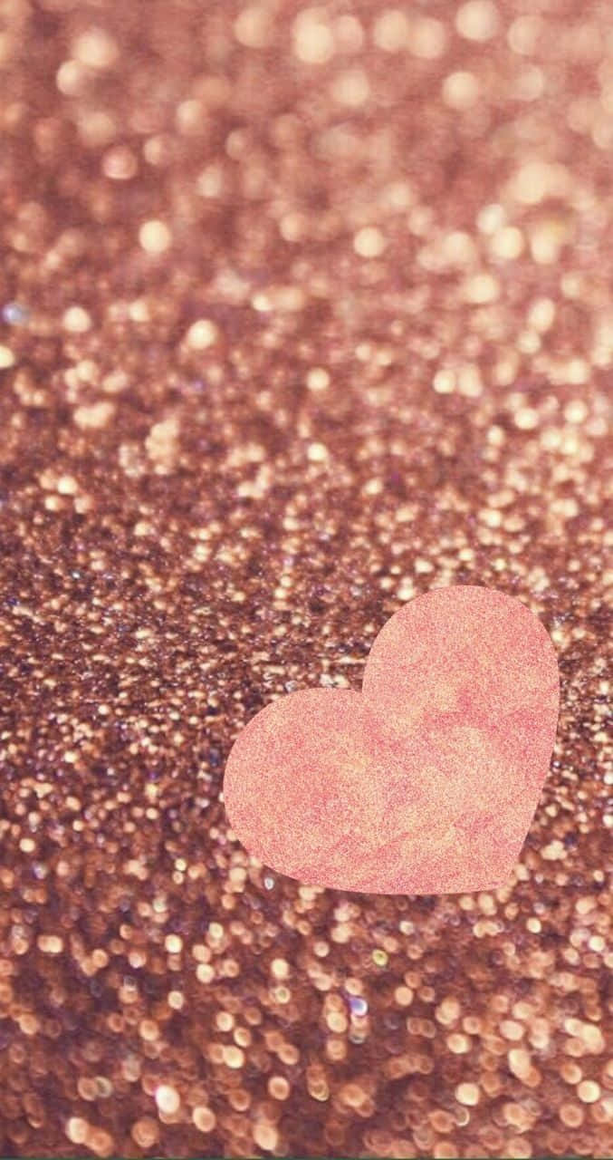 glitter pink hearts, soft pink heart, rose gold glitter, HD Phone Wallpaper