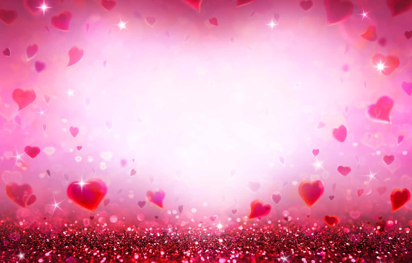 Glitter Pink Hearts, pink hearts, glittering sparkles, HD Desktop Wallpaper