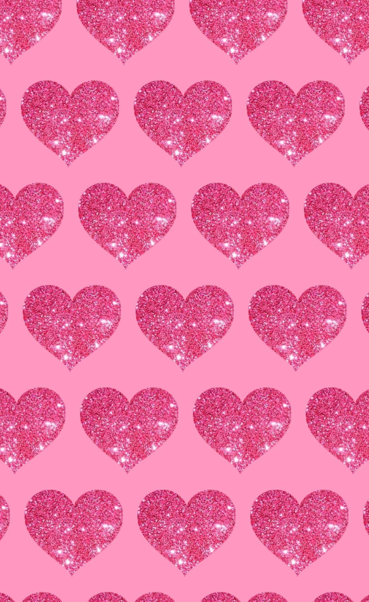 glitter pink hearts, vibrant pink, glittery hearts, Full HD Phone Wallpaper