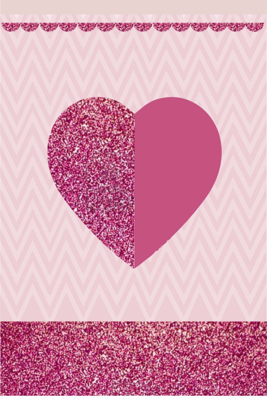 Glitter Pink Hearts, pink heart, glittery texture, HD Phone Wallpaper