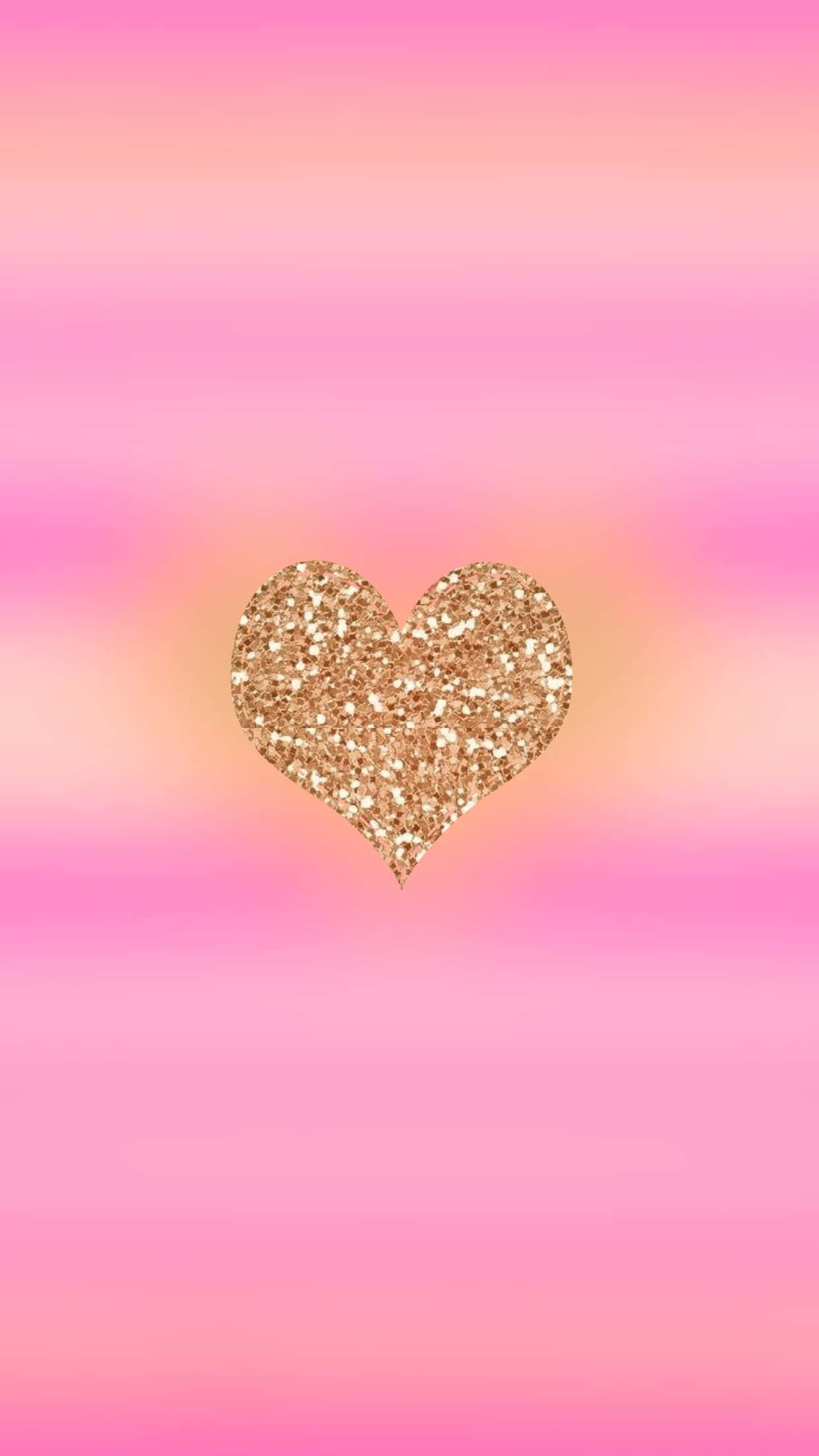 glitter pink hearts, gold glitter, pink, Full HD Phone Wallpaper