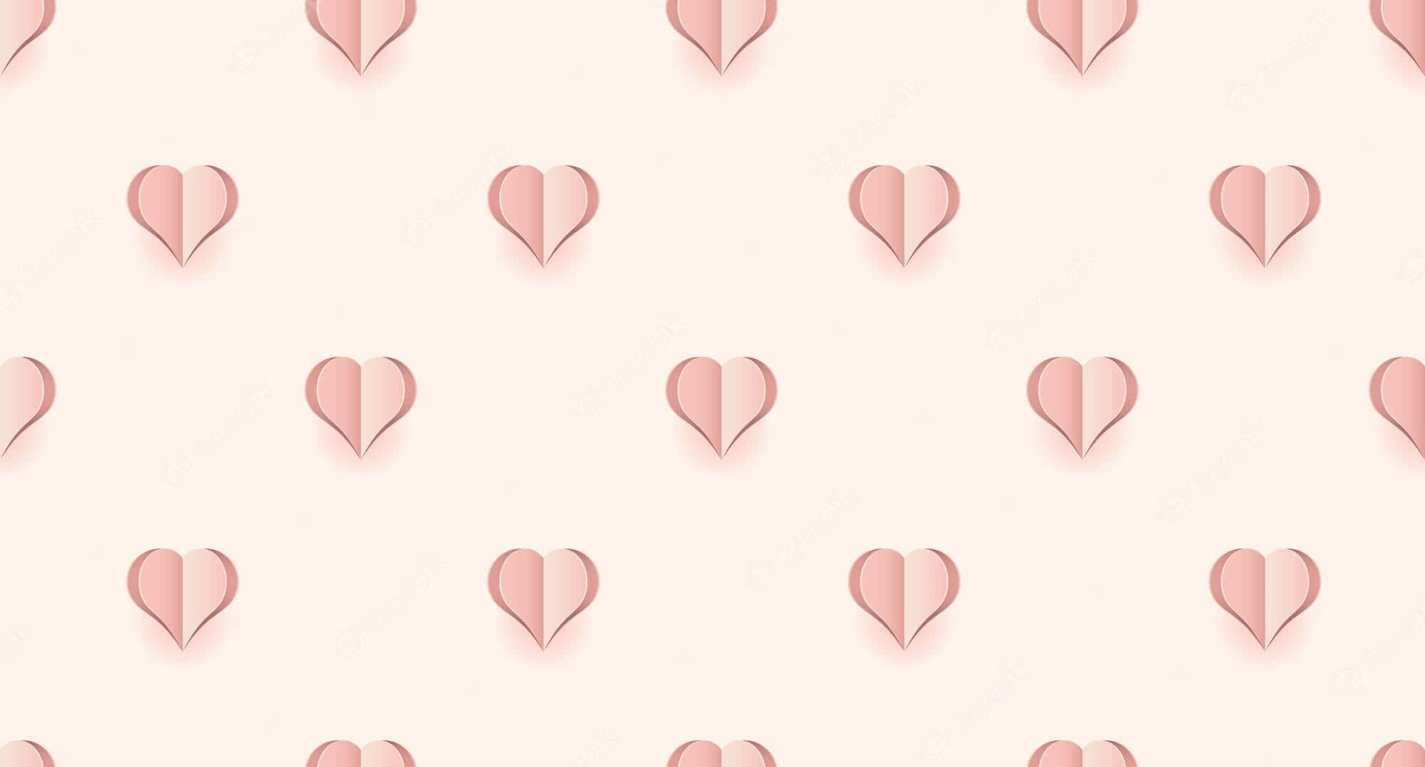 glitter pink hearts, soft pink paper hearts, creamy beige background, Full HD Desktop Wallpaper