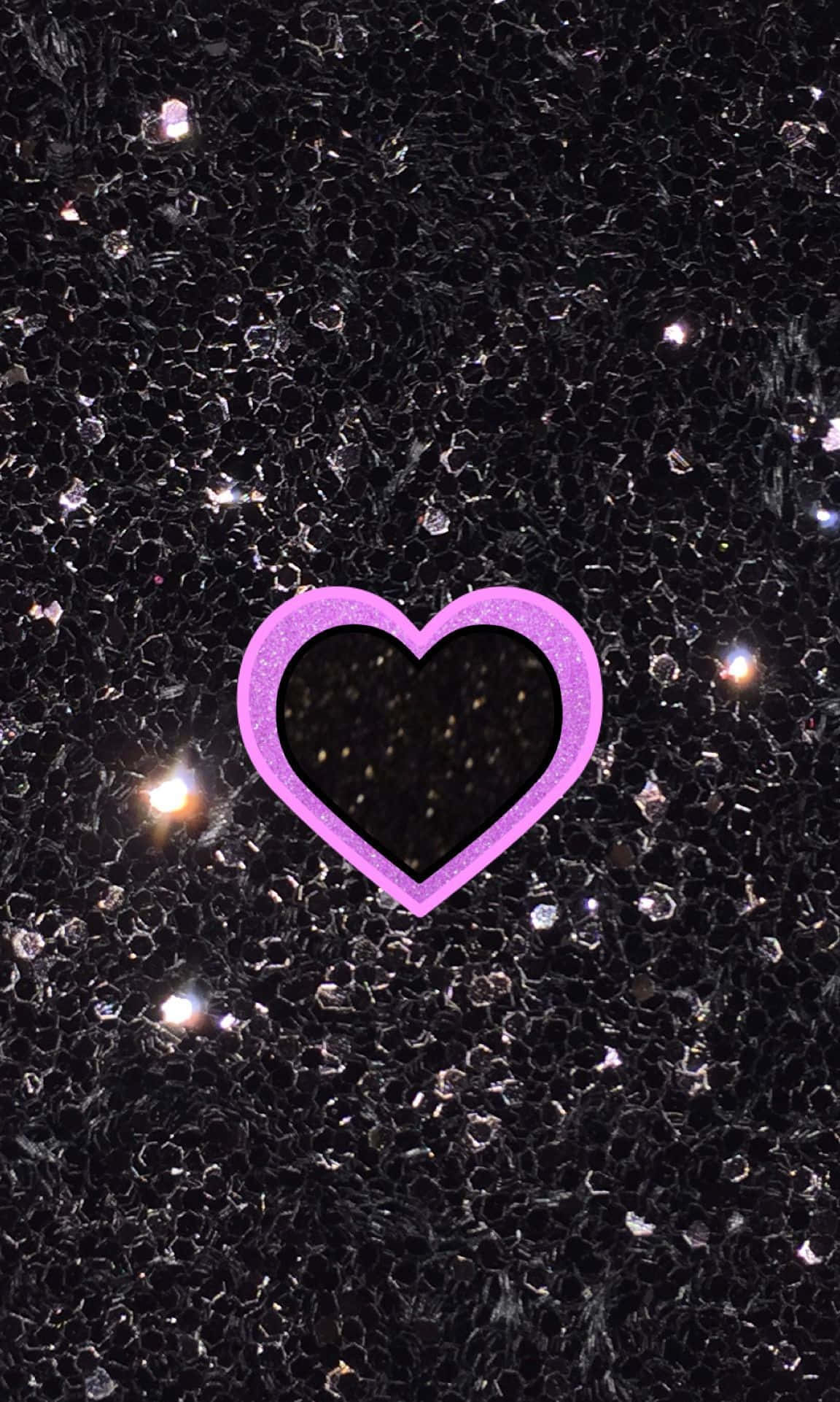 Glitter Pink Hearts, sparkling black, glittering purple heart, Full HD Phone Wallpaper