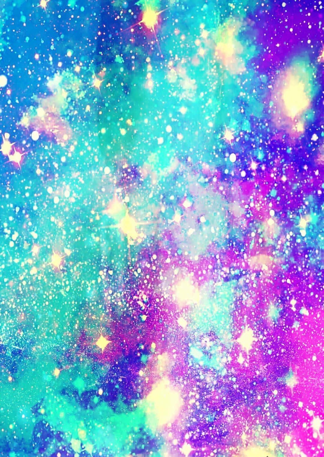 Glitter, Galaxy, teal purple, HD Phone Wallpaper