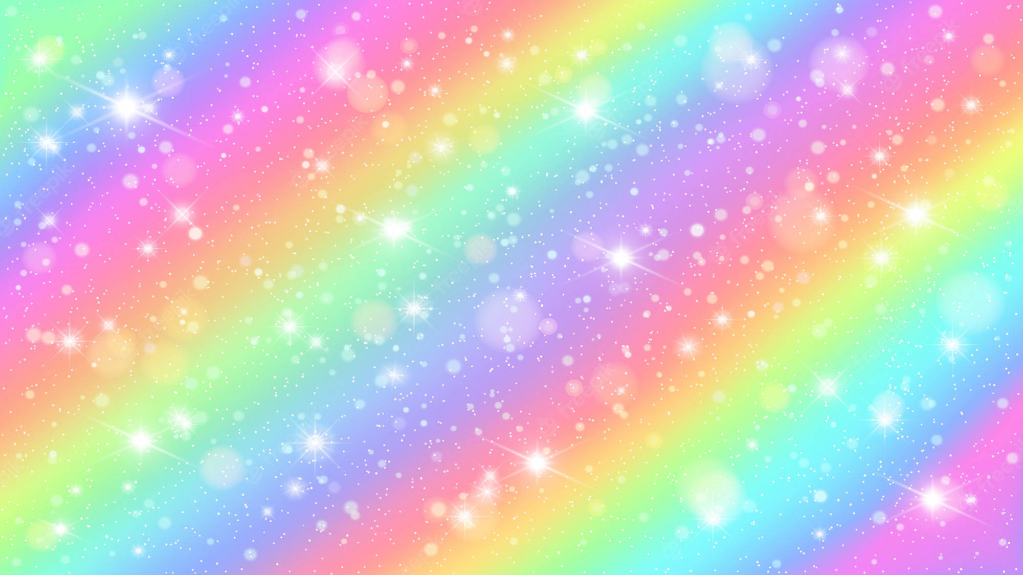 pastel diagonal rainbow background, vibrant rainbow gradient sky, sparkling stars, Full HD Desktop Wallpaper