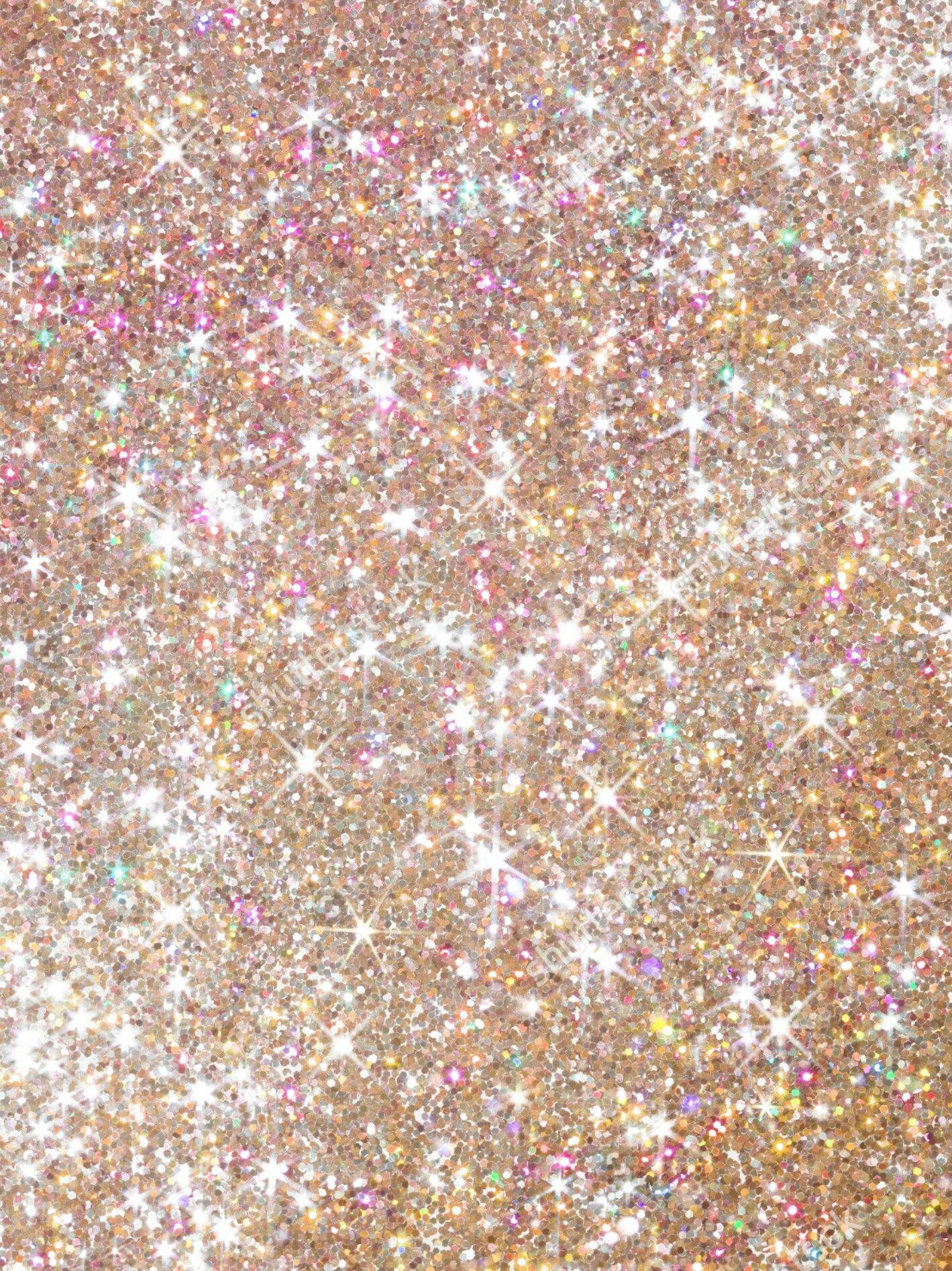 rose gold glitter, sparkling white starbursts, multicolored flecks, HD Phone Wallpaper