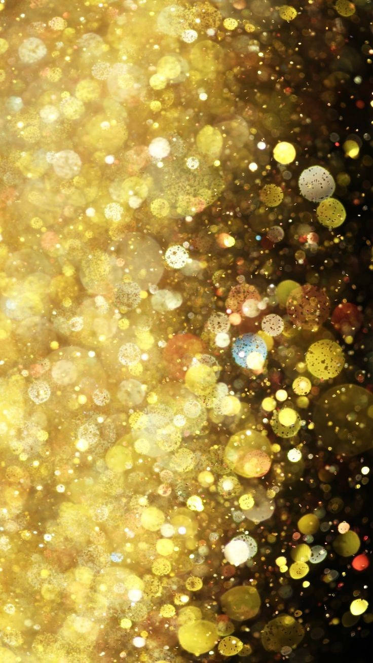 iPhone 12 Pro Max, Gold Glitter, golden bokeh lights, HD Phone Wallpaper