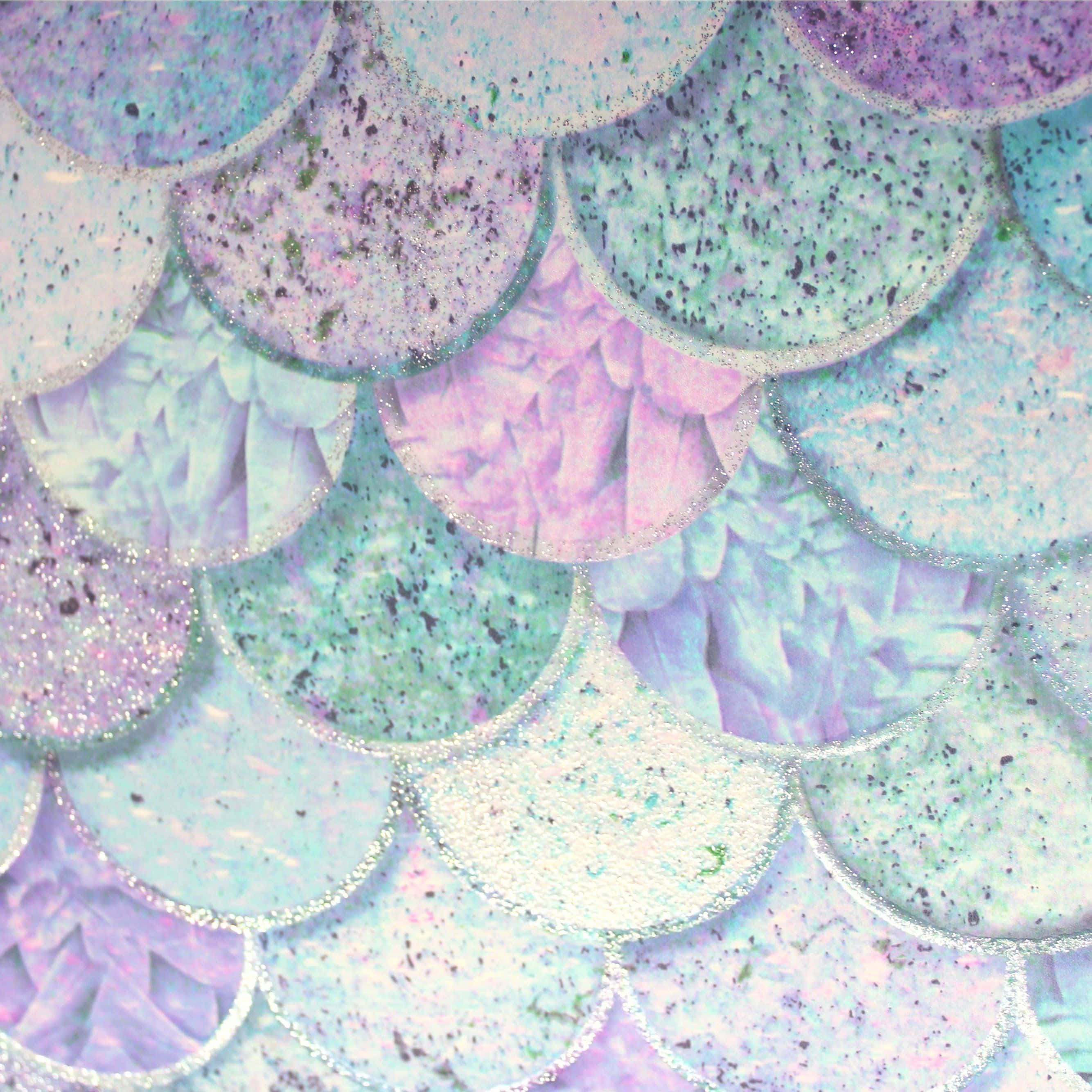 mermaid, glitter, scallop patterns, 2K Desktop Wallpaper