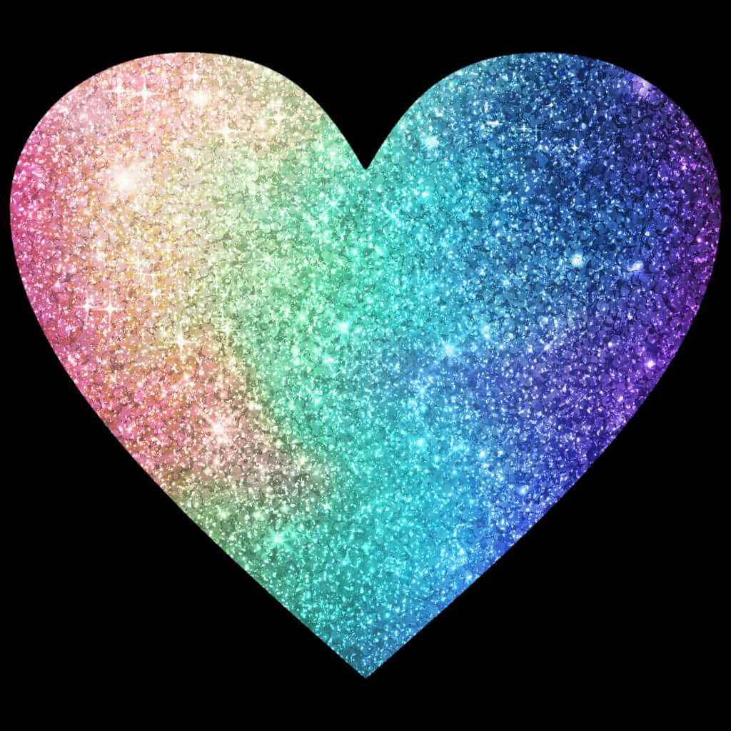 rainbow heart, glittering, pink to purple, SD Desktop Wallpaper