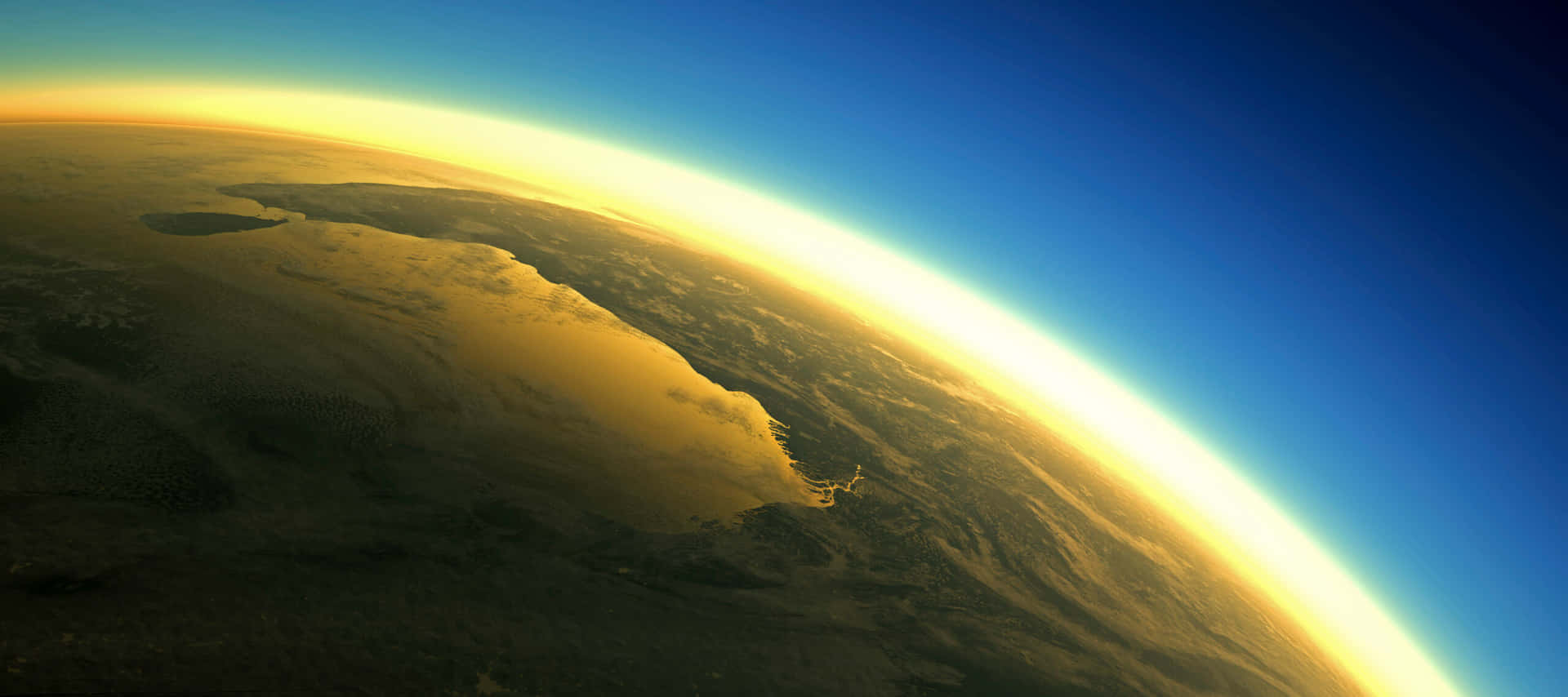 melting iceberg, vasts of blue ocean, curved horizon, Full HD Desktop Wallpaper