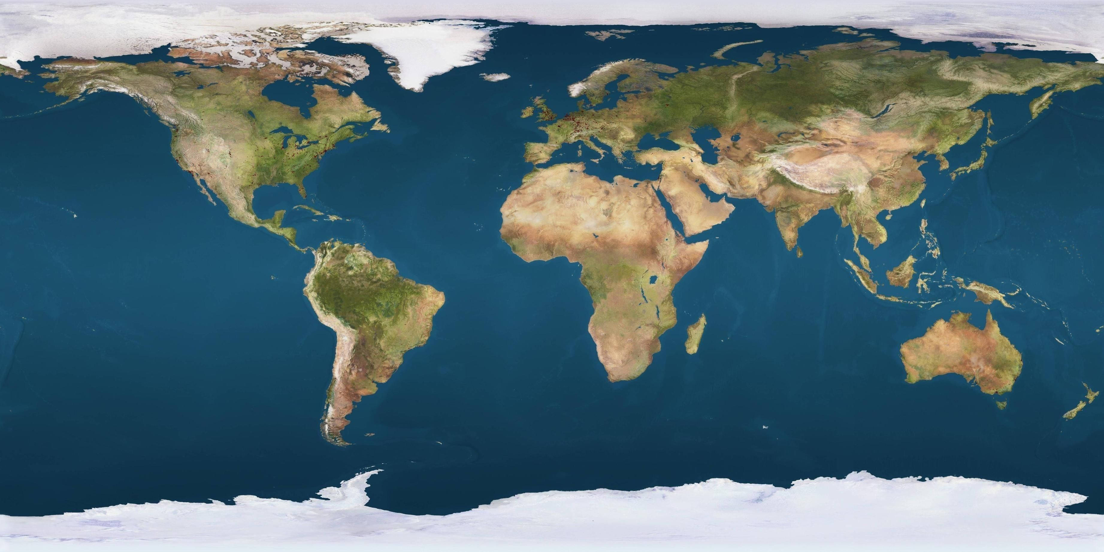 Earth, satellite view, continents, 2K Desktop Wallpaper
